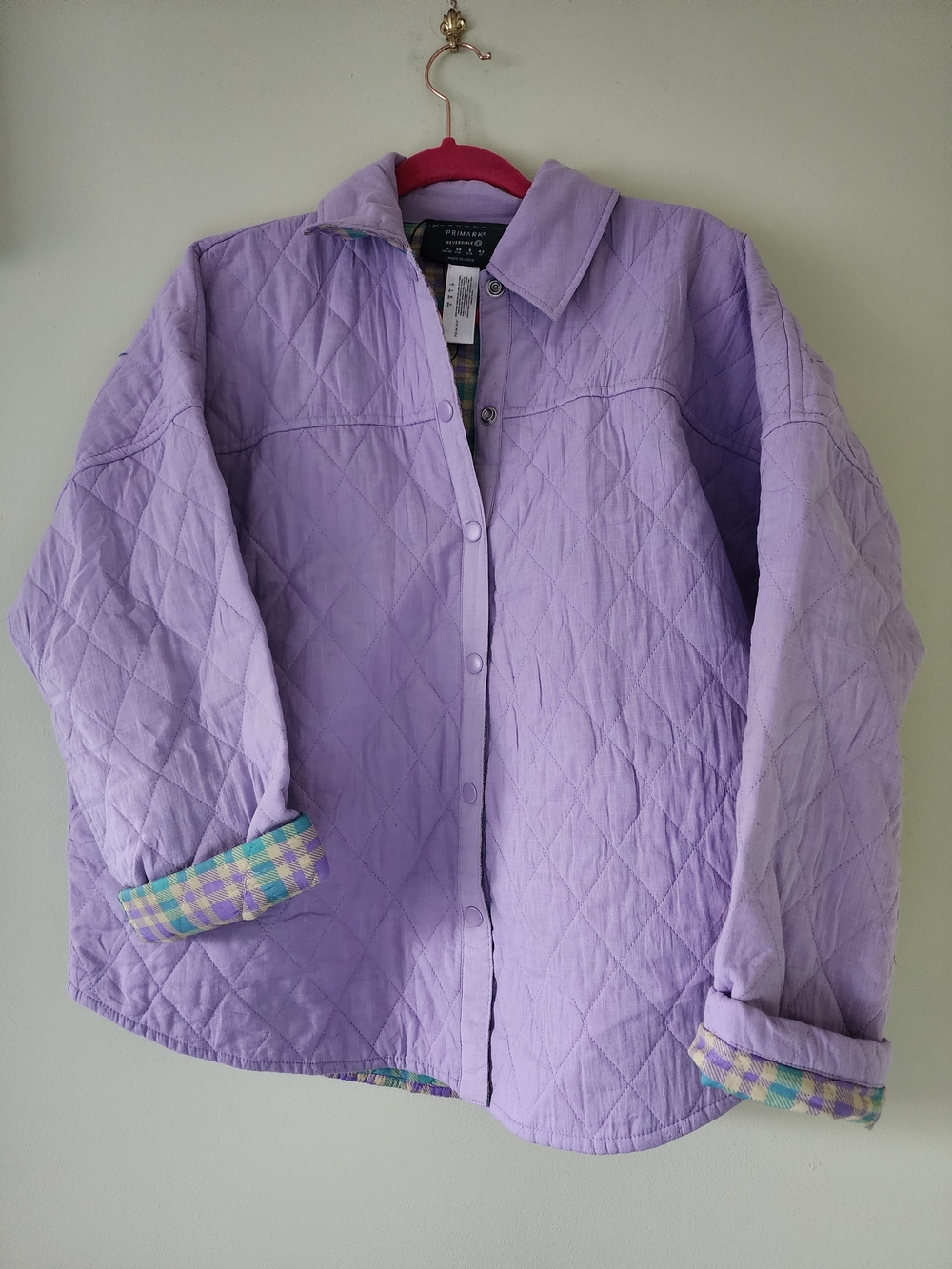 Primark Pastel Lilac Reversable Quilted Jacket